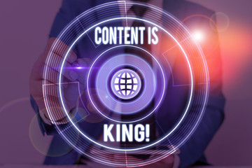 Handwriting text writing Content Is King. Conceptual photo marketing focused growing visibility non paid search results