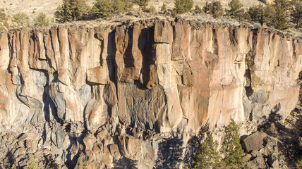 Wall from a cliff, view from above.