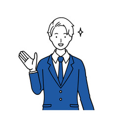 Illustration of explanation of businessman facial expression.