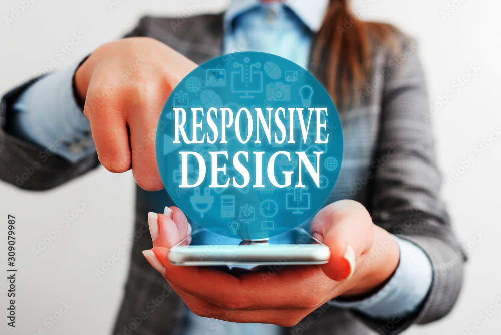 Poster handwriting text writing responsive design. conceptual photo web page creation that makes use of fle