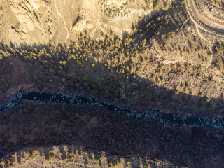 River in the desert, aerial view. Texture