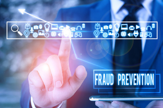 Handwriting text Fraud Prevention. Conceptual photo the act of stopping various types of internet fraud