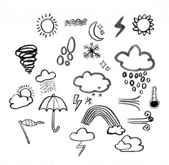 weather doodle hand drawn illustration,art design - obrazy, fototapety, plakaty