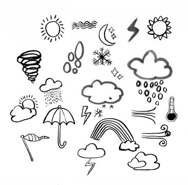 Weather Doodle Hand Drawn Illustration,art Design