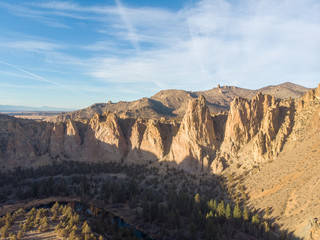 Cliffs of a huge canyon with a river, usa, top view, Beautiful nature