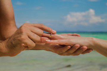 Marriage proposal on one of Thailand's beaches.