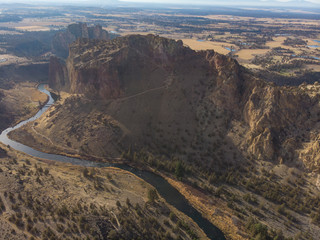 Cliffs of a huge canyon with a river, usa, top view, Beautiful nature
