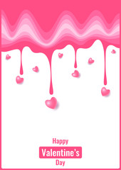 Valentine's Day background with pink liquid heart