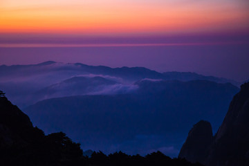 Huangshan mountain, Sunrise, Anhui, China