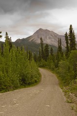 Mountain peak along the Canol Road in Yukon, Canada
