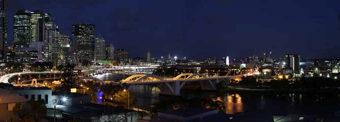 Foto op Plexiglas Brisbane city night scape panorama © E. Peters