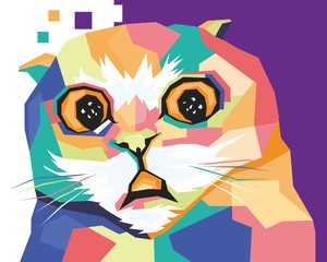 cats colorful wpap pop art