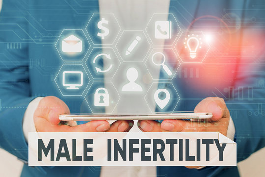 Word writing text Male Infertility. Business photo showcasing the inability to cause pregnancy in a fertile