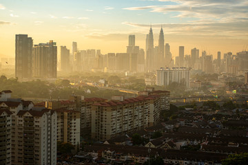Misty morning in Kuala Lumpur
