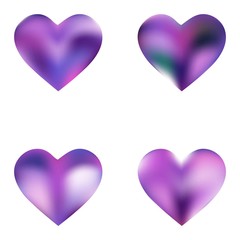 Collection of gradient backgrounds hearts.