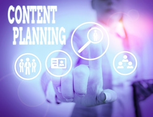 Fototapeta premium Word writing text Content Planning. Business photo showcasing establish a fluid workflow around the creation of content