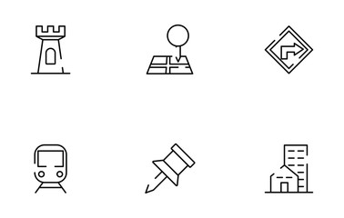 bundle of maps and navigation icons