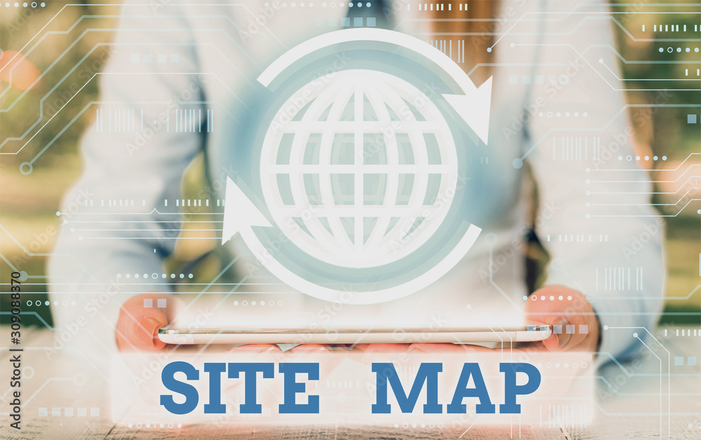 Poster writing note showing site map. business concept for designed to help both users and search engines n