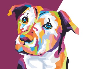 Colorful Dog style in wpap pop art