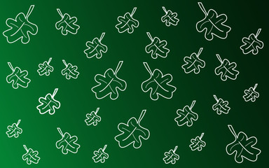 leaves vector on green nature color background