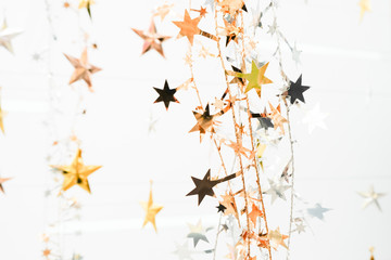 Golden Christmas stars decoration