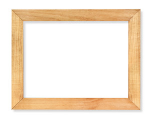 Wood frame or photo frame isolated on white background with clipping path