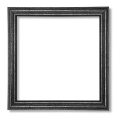 Fototapeta premium black wooden frame isolated on white background with clipping path