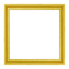 Old Gold frame isolated on white background with clipping path