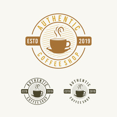 Badge Coffee Shop Logo Design With Vintage Style