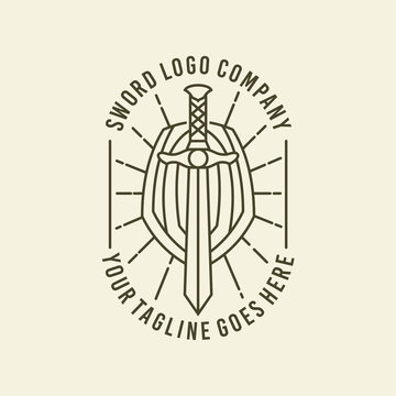 Classic Sword And Shielding Logo Design Template