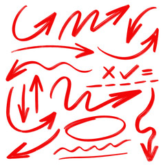 Hand drawn arrow vector icons set. sketch arrow design for business plan and education.