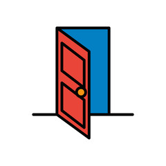 house door open isolated icon