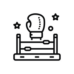 Black line icon for fighter 