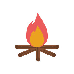campfire flame camping isolated icon