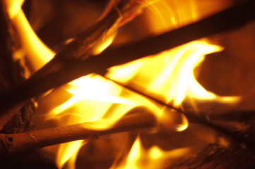 Fototapeta premium fire in the fireplace