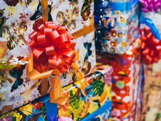 Fototapeta na wymiar Colorful gift boxs background.