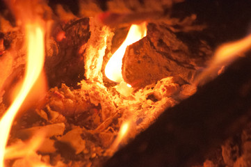fire in the fireplace