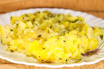 A tasty yellow tapioca (Kappa) on the plate
