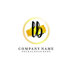 Obraz premium Initial LB handwriting logo, and brush circle template 
