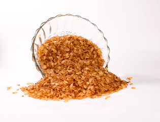 Close up Rice devzira Red with white background 