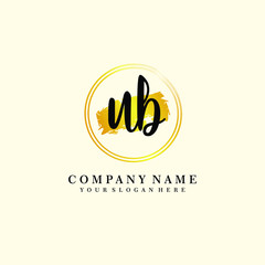 Initial UB handwriting logo, and brush circle template 