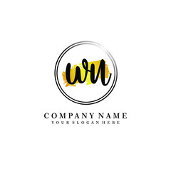 Initial WU handwriting logo, and brush circle template 