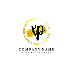 Initial XP handwriting logo, and brush circle template 