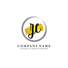 Initial ZC handwriting logo, and brush circle template 