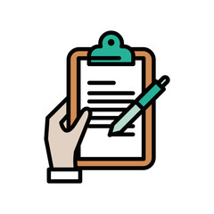 hand with clipboard checklist document
