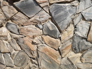 The walls are made of large stones lined up. Stone wall with cement background , Can use for addtext and abstract background.