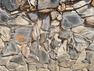 The walls are made of large stones lined up. Stone wall with cement background , Can use for addtext and abstract background.