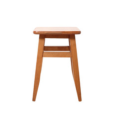 Wooden stool. Isolated with handmade clipping path.