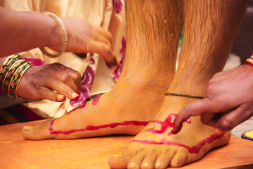 Obraz premium Indian Traditional Wedding: haldi ceremony 