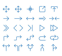 Line Arrow icon set. Vector illustration, flat design
